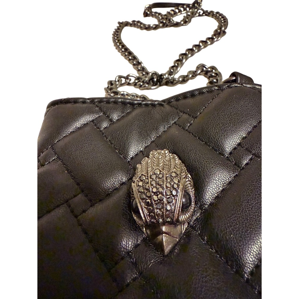 Kurt Geiger London Kensington Quilted Leather Phone Crossbody Bag Black‎ Eagle